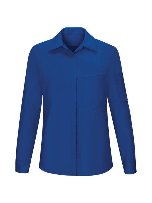 Women's Long Sleeve Performance Plus Shop Shirt - SY31 - Royal Blue