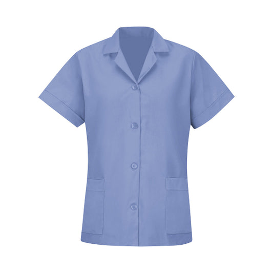 Women's Short-Sleeve Loose Fit Smock - TP23 - Light Blue