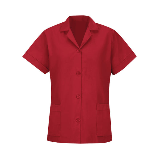 Women's Short-Sleeve Loose Fit Smock - TP23 - Red