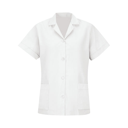 Women's Short-Sleeve Loose Fit Smock - TP23 - White