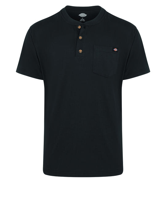 Men's Short-Sleeve Traditional Heavyweight Henley - WS51 - Black