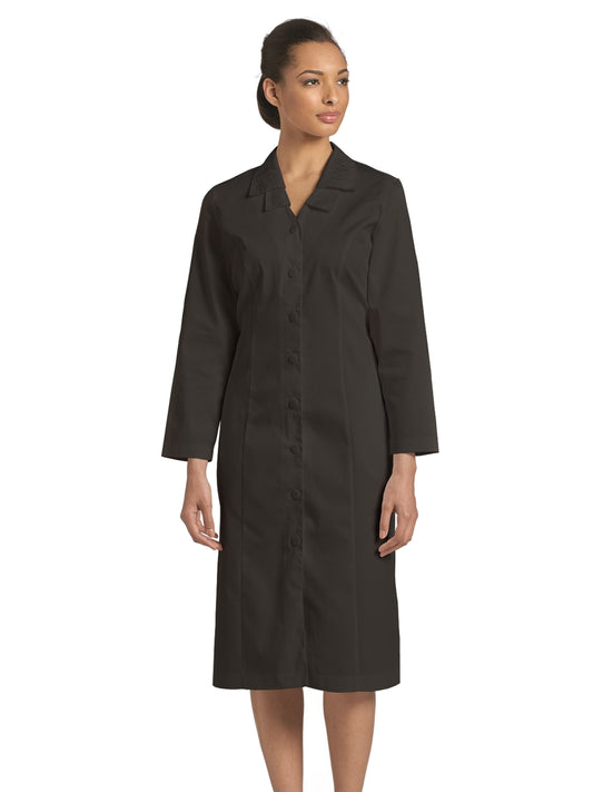 Women's Long Sleeve Embroidered Collar Dress - 1019 - Black