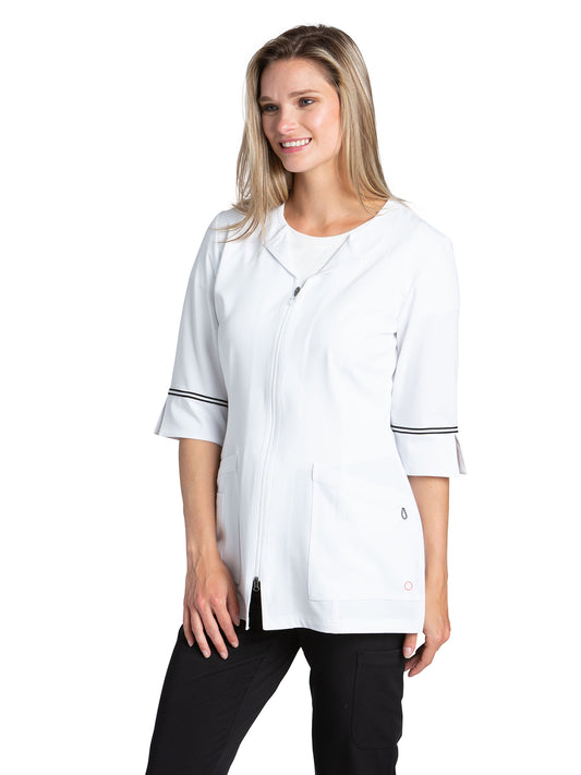 Women's 2-way Zipper Lab Coat - 2814 - White