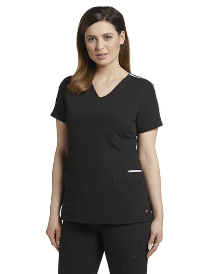 Women's V-Neck Top - 754 - Black